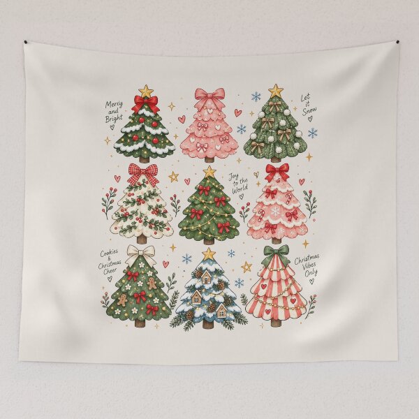 Item preview, Whimsical Christmas Tree, Boho Holiday Tree, Preppy Christmas, Cute Festive, Holiday Party designed and sold by Quiajia.