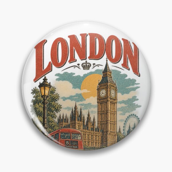 Item preview, London Vintage Travel Poster designed and sold by The Wicked Herbarium.