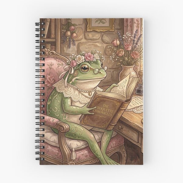 Item preview, Frog Book Lover Cottagecore Fantasy Reader designed and sold by dschiffer12.