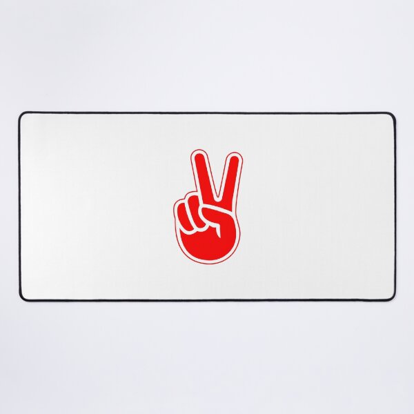 Item preview, Red Retro Peace Sign Hand Design designed and sold by pattern-archive.