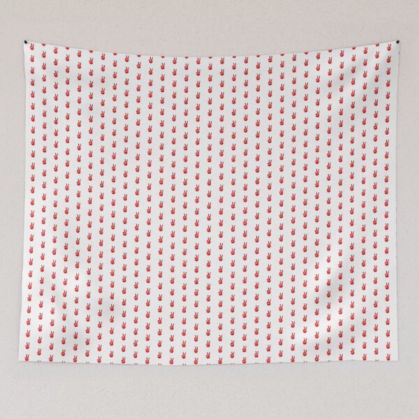 Item preview, Red Retro Peace Sign Hand Design designed and sold by pattern-archive.