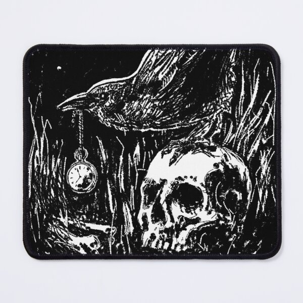 Item preview, XIII Tempus Fugit - Raven and Skull Linocut Tarot Art designed and sold by Yanuta.
