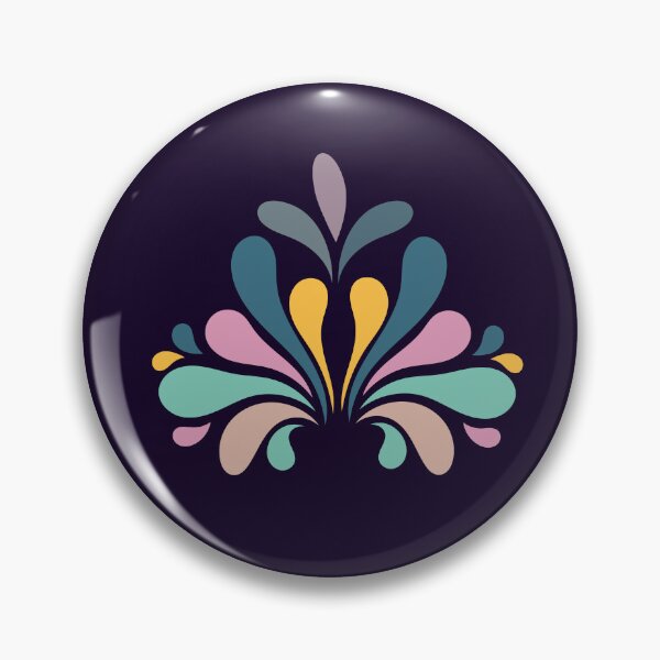 Item preview, ​Retro Colorful Mid Century Teardrop Motif Dark Purple Pattern designed and sold by ​Jyoti Digital Artist.