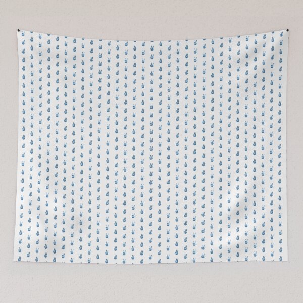 Item preview, Steel Blue Retro Peace Sign Hand Design designed and sold by pattern-archive.