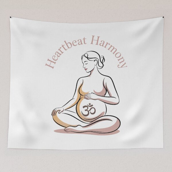 Item preview, Heartbeat Harmony Peach Pink Om Prenatal Piece designed and sold by 108stillness.