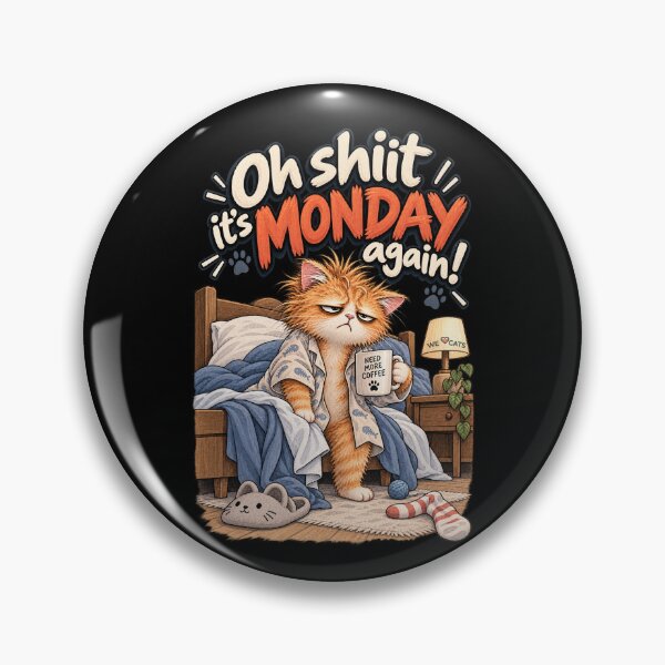 Item preview, It's Monday Again! – Funny Grumpy Coffee Cat designed and sold by WeLoveCatss.