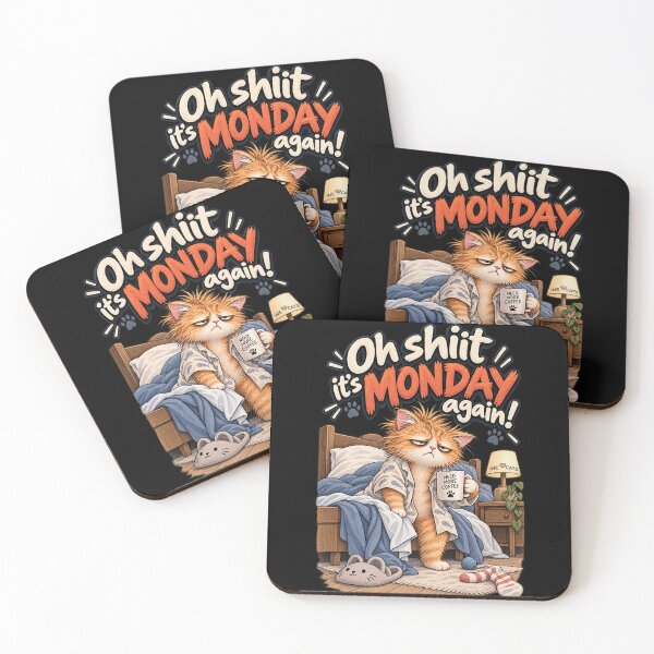 Item preview, It's Monday Again! – Funny Grumpy Coffee Cat designed and sold by WeLoveCatss.