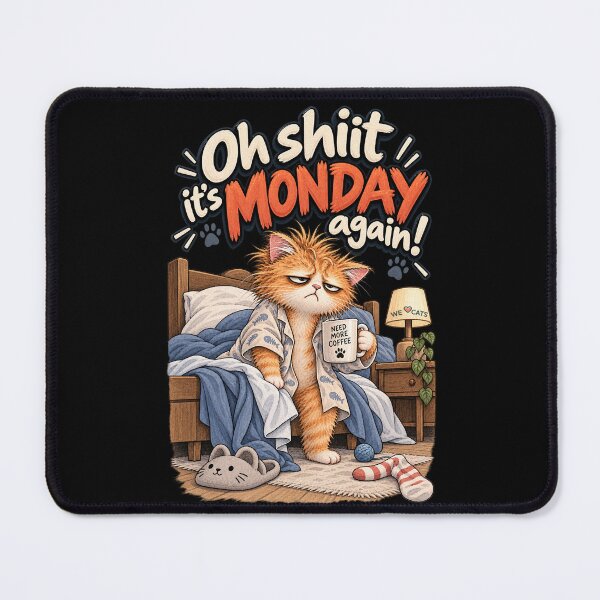 Item preview, It's Monday Again! – Funny Grumpy Coffee Cat designed and sold by WeLoveCatss.