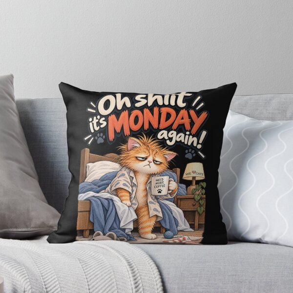 Item preview, It's Monday Again! – Funny Grumpy Coffee Cat designed and sold by WeLoveCatss.