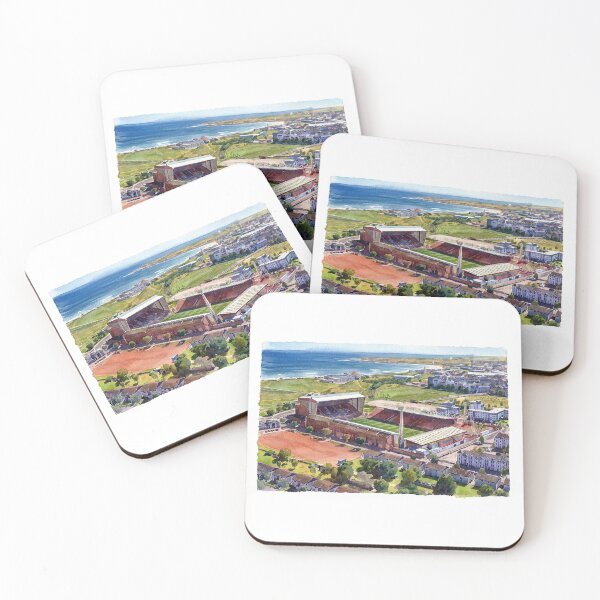 Item preview, Historic Pittodrie Stadium, Aberdeen Aerial Watercolour designed and sold by ArtworkNorth.