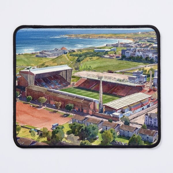 Item preview, Historic Pittodrie Stadium, Aberdeen Aerial Watercolour designed and sold by ArtworkNorth.