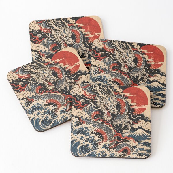 Item preview, Japanese Dragon Rising From the Waves designed and sold by RetroPop23.