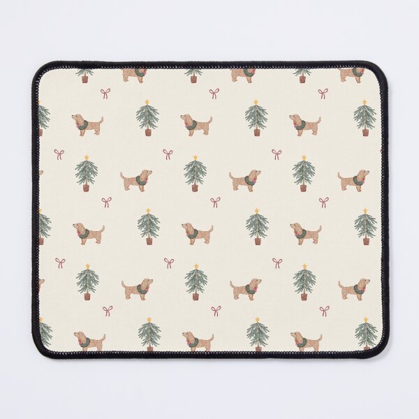 Item preview, Cute Watercolor Dachshund Christmas Tree Cream Pattern designed and sold by svitlaarty.
