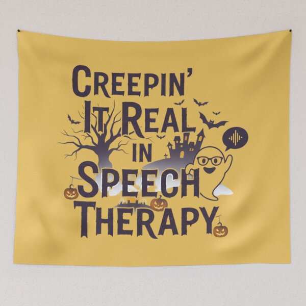 Item preview, Creepin It Real Speech Therapy Ghost Audio Wave Graphic designed and sold by Exquisite Design Studio „Paculówka”.