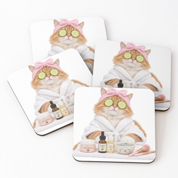 Item preview, Cute Cat Spa Day Bathrobe Cucumber Eyes Funny Pet Beauty Lover Gift designed and sold by cats-dogs1.