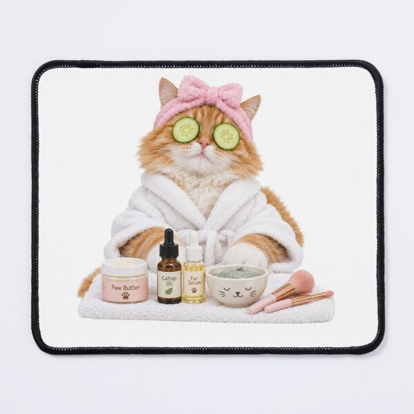 Item preview, Cute Cat Spa Day Bathrobe Cucumber Eyes Funny Pet Beauty Lover Gift designed and sold by cats-dogs1.