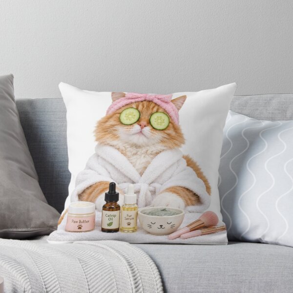 Item preview, Cute Cat Spa Day Bathrobe Cucumber Eyes Funny Pet Beauty Lover Gift designed and sold by cats-dogs1.