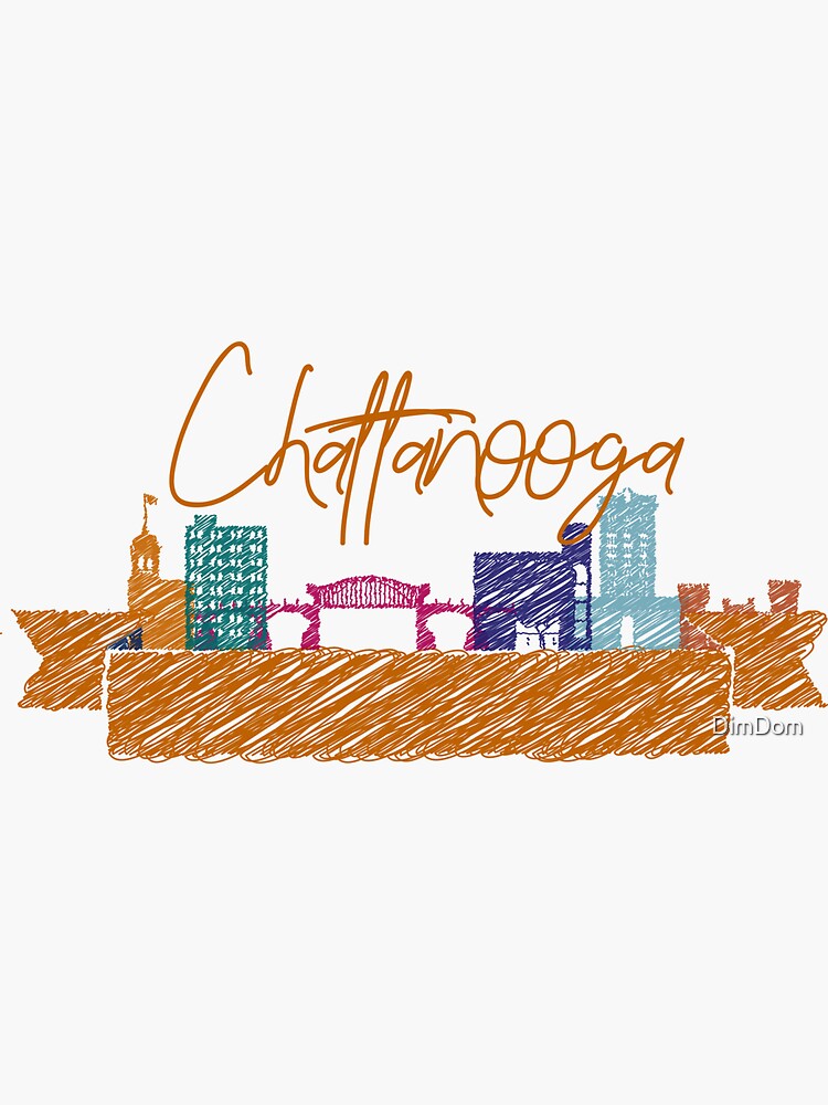 "Cool Chattanooga skyline design " Sticker for Sale by DimDom Redbubble