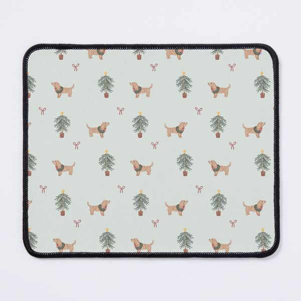 Item preview, Cute Watercolor Dachshund Christmas Tree Mint Pattern designed and sold by svitlaarty.