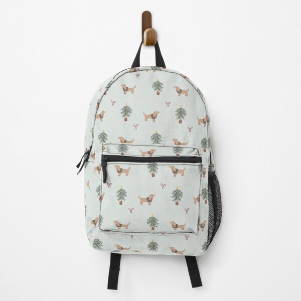 Item preview, Cute Watercolor Dachshund Christmas Tree Mint Pattern designed and sold by svitlaarty.