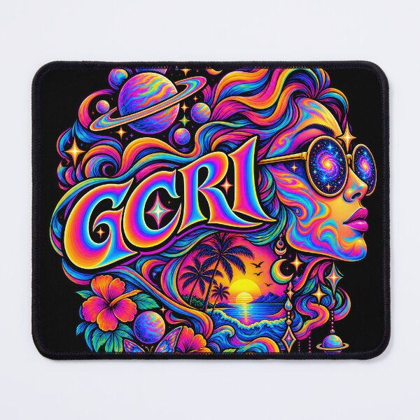 Item preview, GCR1 Cosmic Psychedelic Profile – Neon Galaxy Woman | Surreal Space Art designed and sold by GCR1.