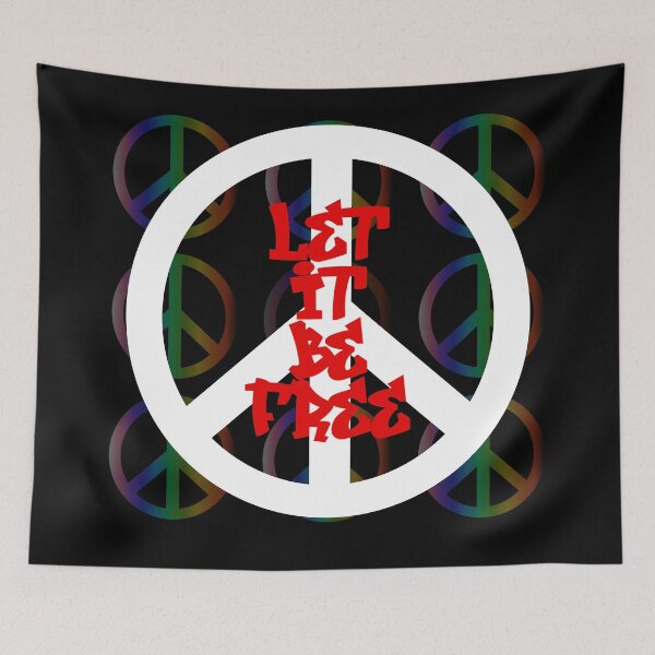 Item preview, Rainbow Peace Sign Grid with Let It Be Text designed and sold by laxmanrajart.