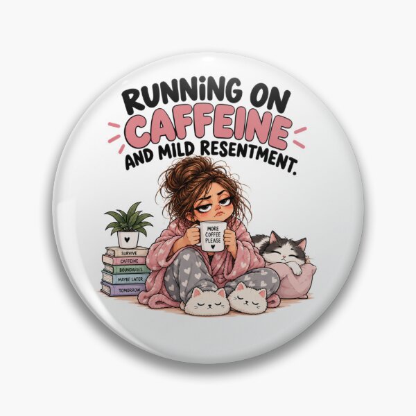 Item preview, Running on Caffeine and Mild Resentment – Funny Adult Humor Shirt designed and sold by MotylekAnia.