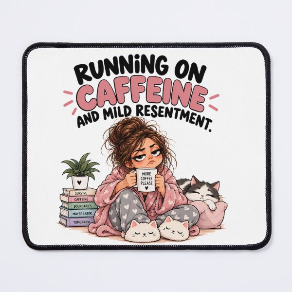 Item preview, Running on Caffeine and Mild Resentment – Funny Adult Humor Shirt designed and sold by MotylekAnia.