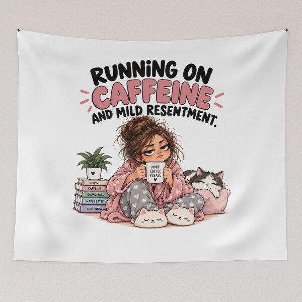 Item preview, Running on Caffeine and Mild Resentment – Funny Adult Humor Shirt designed and sold by MotylekAnia.