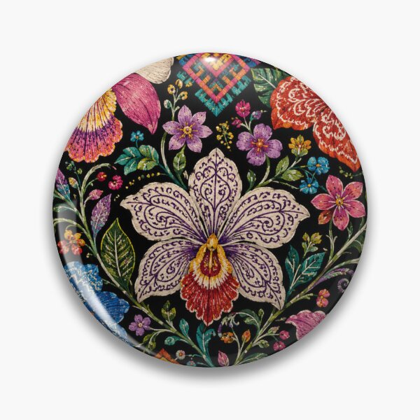 Item preview, Panamanian Folk Flowers – Guna Mola Inspired Tropical Floral Design designed and sold by MarekoraStudio.
