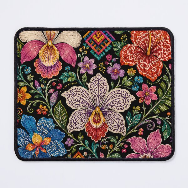 Item preview, Panamanian Folk Flowers – Guna Mola Inspired Tropical Floral Design designed and sold by MarekoraStudio.