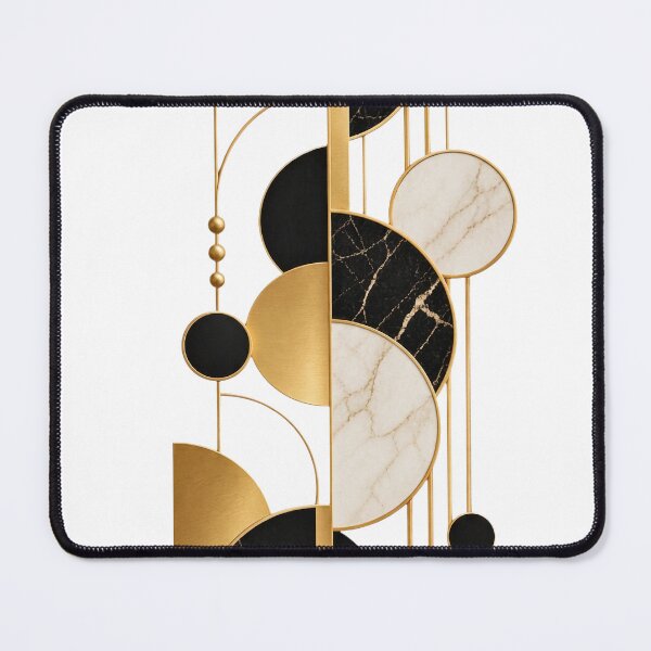 Item preview, Geometric  Circles golden and black colour marble pattern designed and sold by SABEHAT.