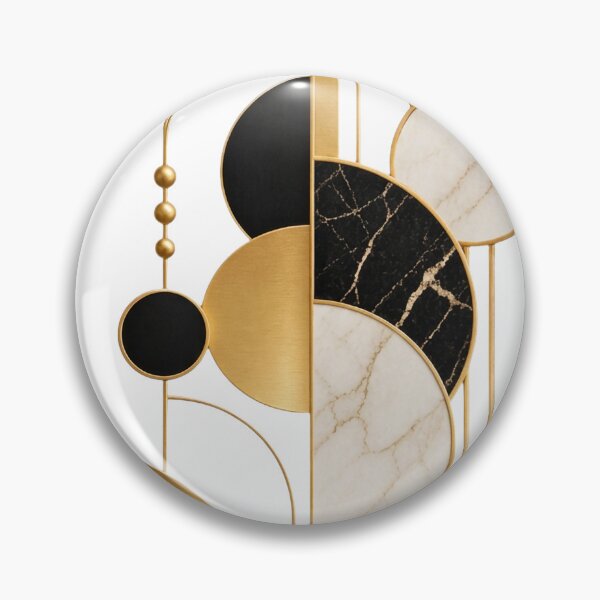 Item preview, Geometric  Circles golden and black colour marble pattern designed and sold by SABEHAT.