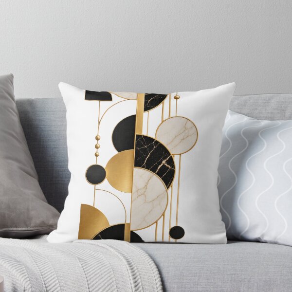 Item preview, Geometric  Circles golden and black colour marble pattern designed and sold by SABEHAT.
