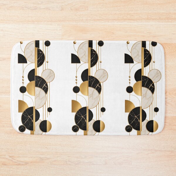 Item preview, Geometric  Circles golden and black colour marble pattern designed and sold by SABEHAT.