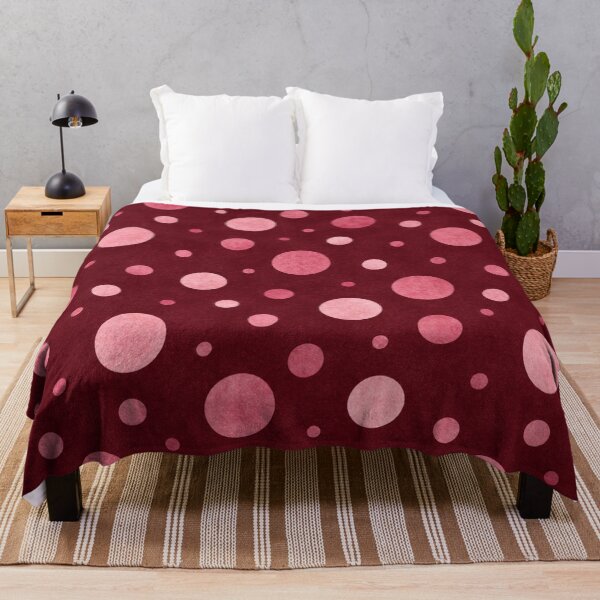 Item preview, Large pink polka dots on burgundy designed and sold by Nolan6.