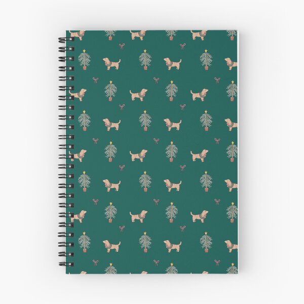 Item preview, Cute Watercolor Cocker Spaniel Christmas Tree Forest Green Pattern designed and sold by svitlaarty.