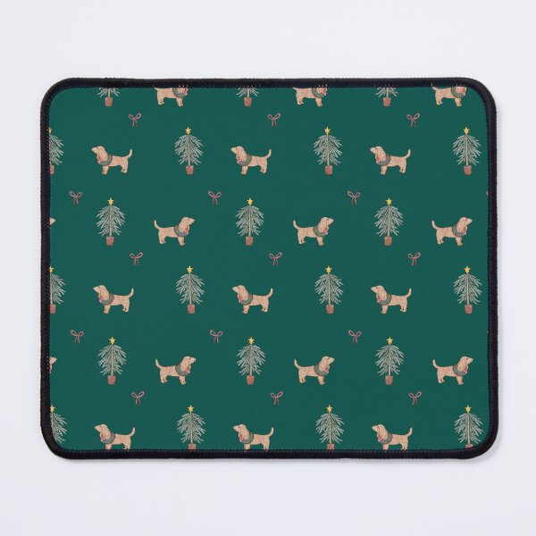 Item preview, Cute Watercolor Cocker Spaniel Christmas Tree Forest Green Pattern designed and sold by svitlaarty.
