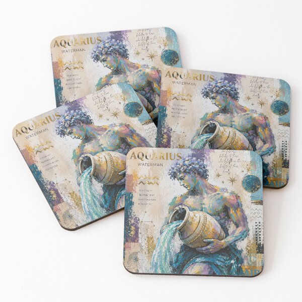 Item preview, Aquarius Zodiac Painting – Cosmic Water Bearer Art designed and sold by GalleryKauffeld.
