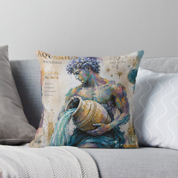 Item preview, Aquarius Zodiac Painting – Cosmic Water Bearer Art designed and sold by GalleryKauffeld.