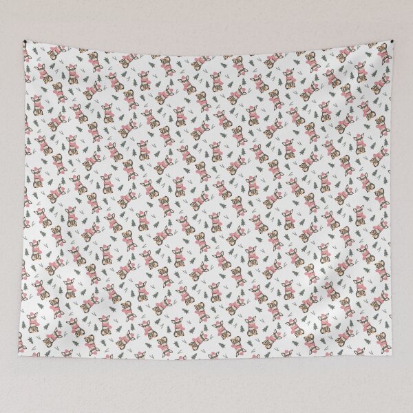 Item preview, Cute Watercolor Chihuahua Pink Scarf Christmas White Pattern designed and sold by svitlaarty.