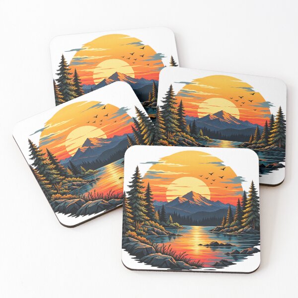 Item preview, sun Lake and Mountain with nature designed and sold by CreativeNest Prints.