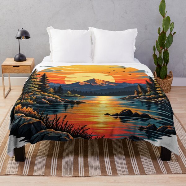 Item preview, sun Lake and Mountain with nature designed and sold by CreativeNest Prints.