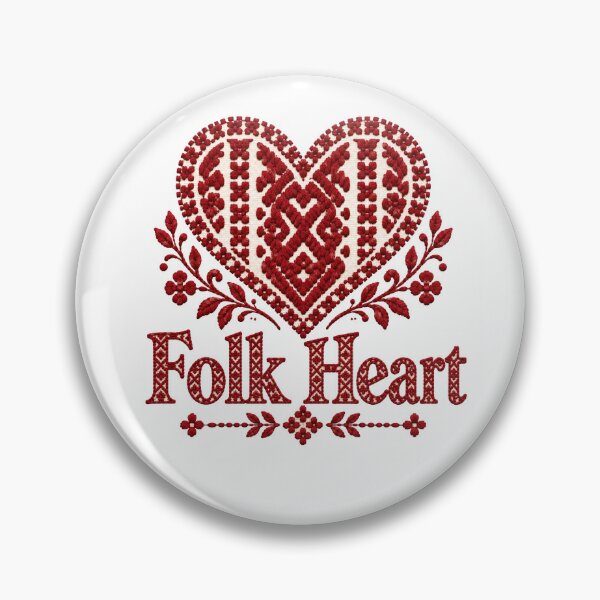 Item preview, Folk Heart Red Embroidery designed and sold by DansCreations42.