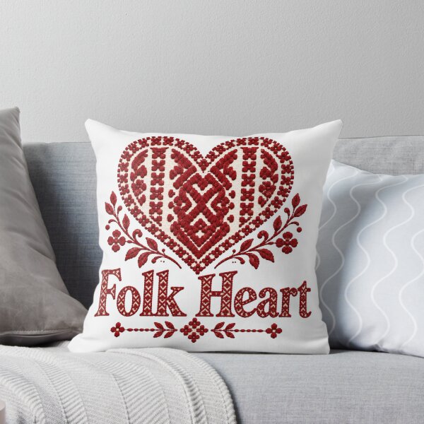 Item preview, Folk Heart Red Embroidery designed and sold by DansCreations42.