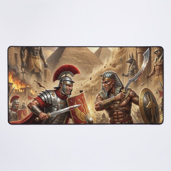 Item preview, Roman Gladiator vs Egyptian Soldier - Battle Fantasy Art designed and sold by Lucid Dream Pixel.