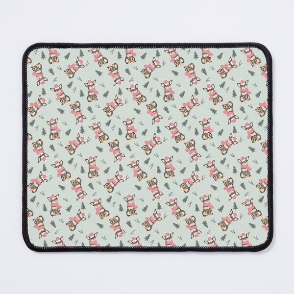 Item preview, Cute Watercolor Chihuahua Pink Scarf Christmas Mint Pattern designed and sold by svitlaarty.
