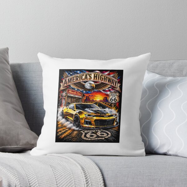 Item preview, American Highway Muscle Cars Camaro art 8 x 10 t shirts hoodies pillows books phones clocks heat transfers designed and sold by oldwestcowboy.