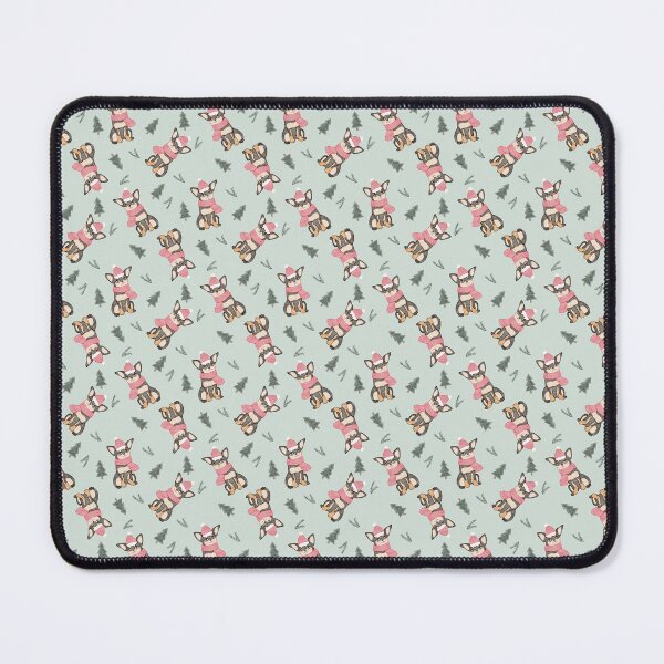 Item preview, Cute Watercolor Pug Pink Scarf Christmas Sage Pattern designed and sold by svitlaarty.