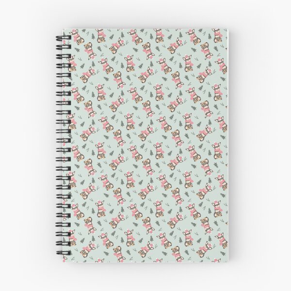 Item preview, Cute Watercolor Pug Pink Scarf Christmas Sage Pattern designed and sold by svitlaarty.